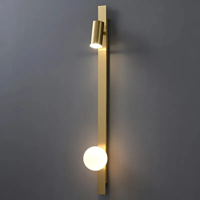 Trong minimalist Nordic style copper led wall lamp