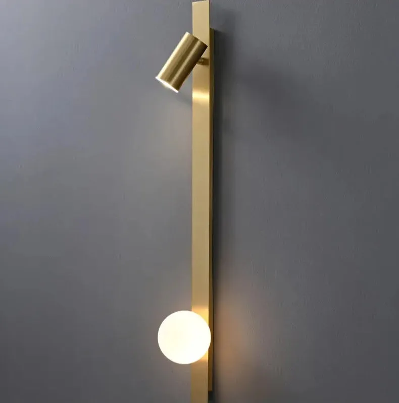 Trong minimalist Nordic style copper led wall lamp