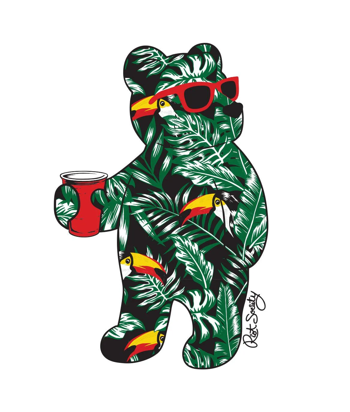Tropical Toucan Bear Womens Tee