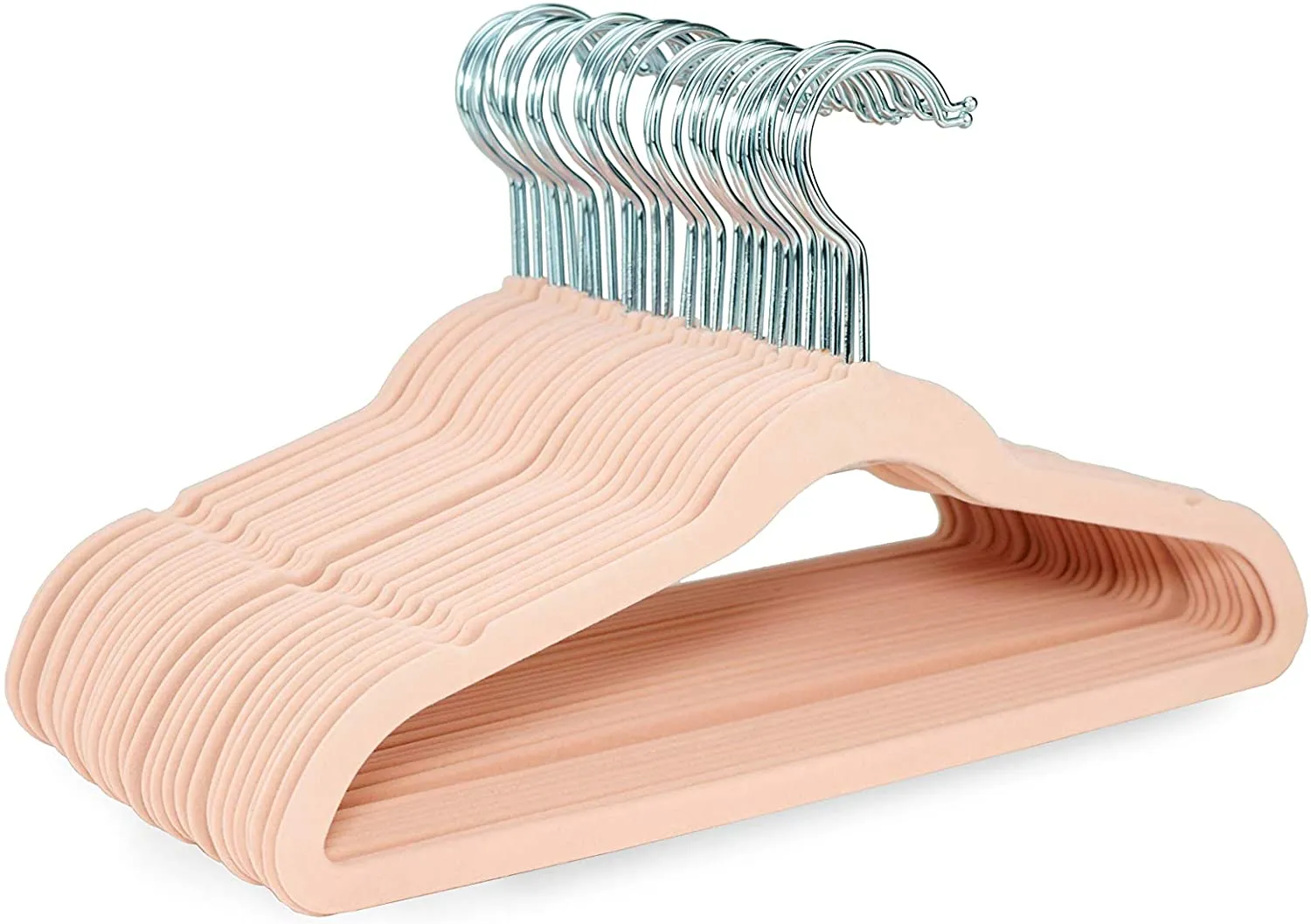 Velvet Hangers for Babies with Silver Hooks, Space Saving,  Ultra Thin, Non Slip Hangers for Baby Clothes
