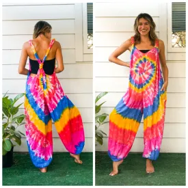 Wanderer’s Dream Hand Dyed Hippie Racerback Dungarees Jumpsuit Romper