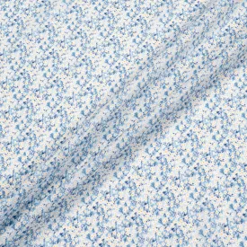 White Floral Blue 'Mitsi Valeria' Liberty Tana Lawn Cotton