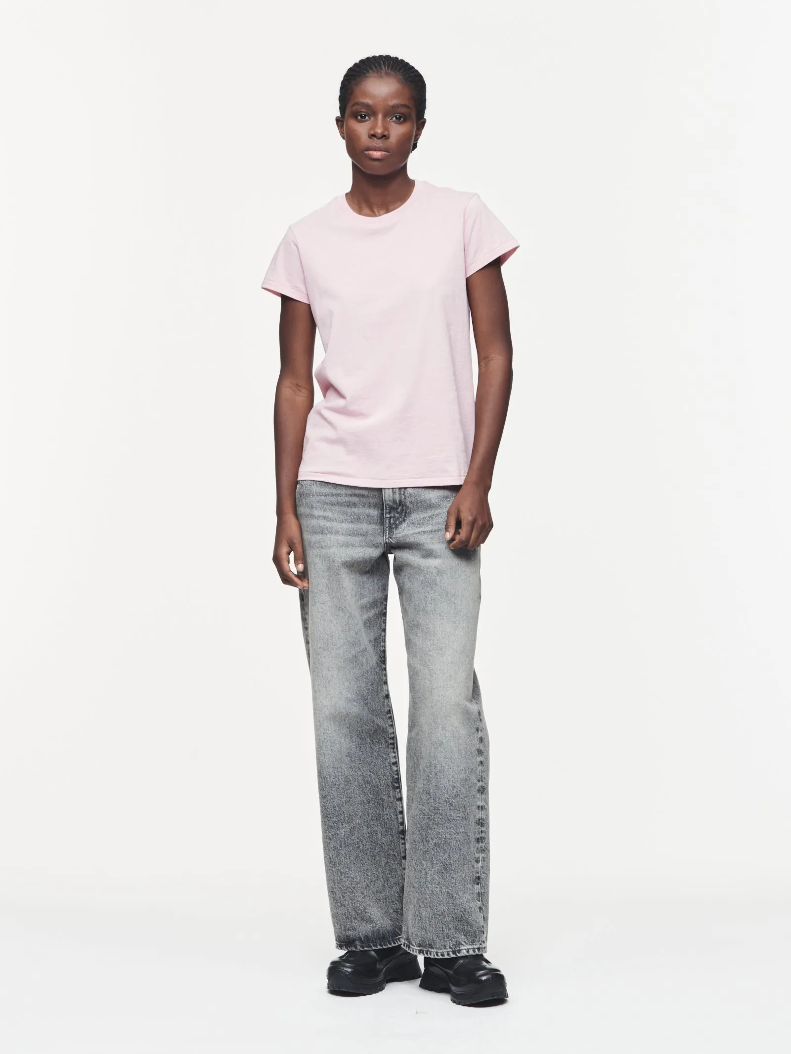 Wide Jean in Worn Grey