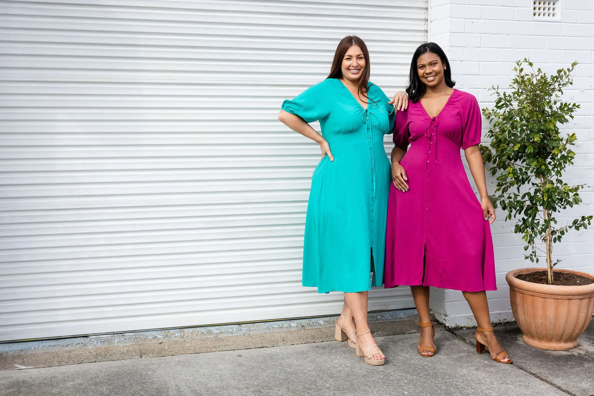 Willow Dress in Fuchsia Pink