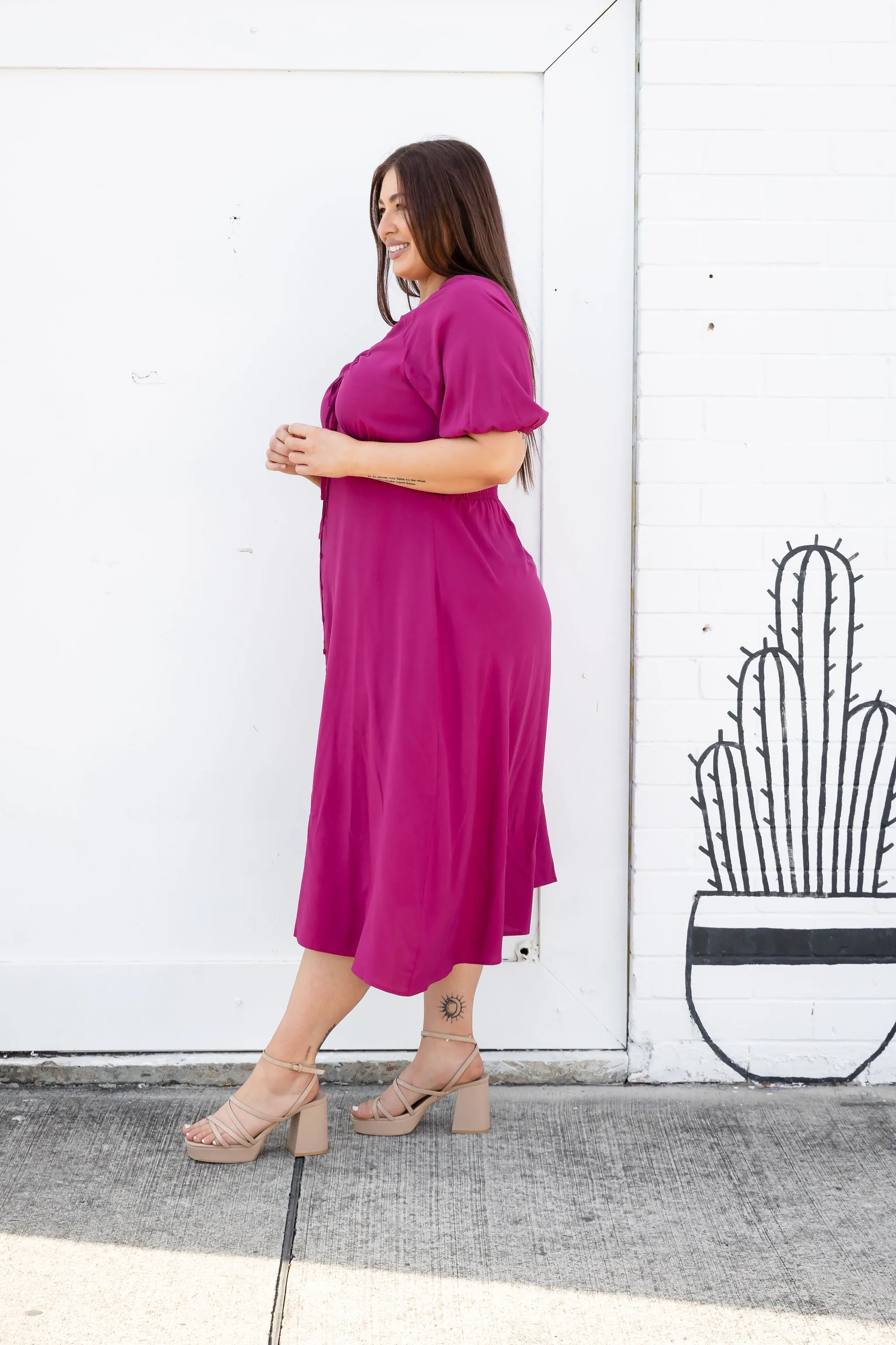 Willow Dress in Fuchsia Pink