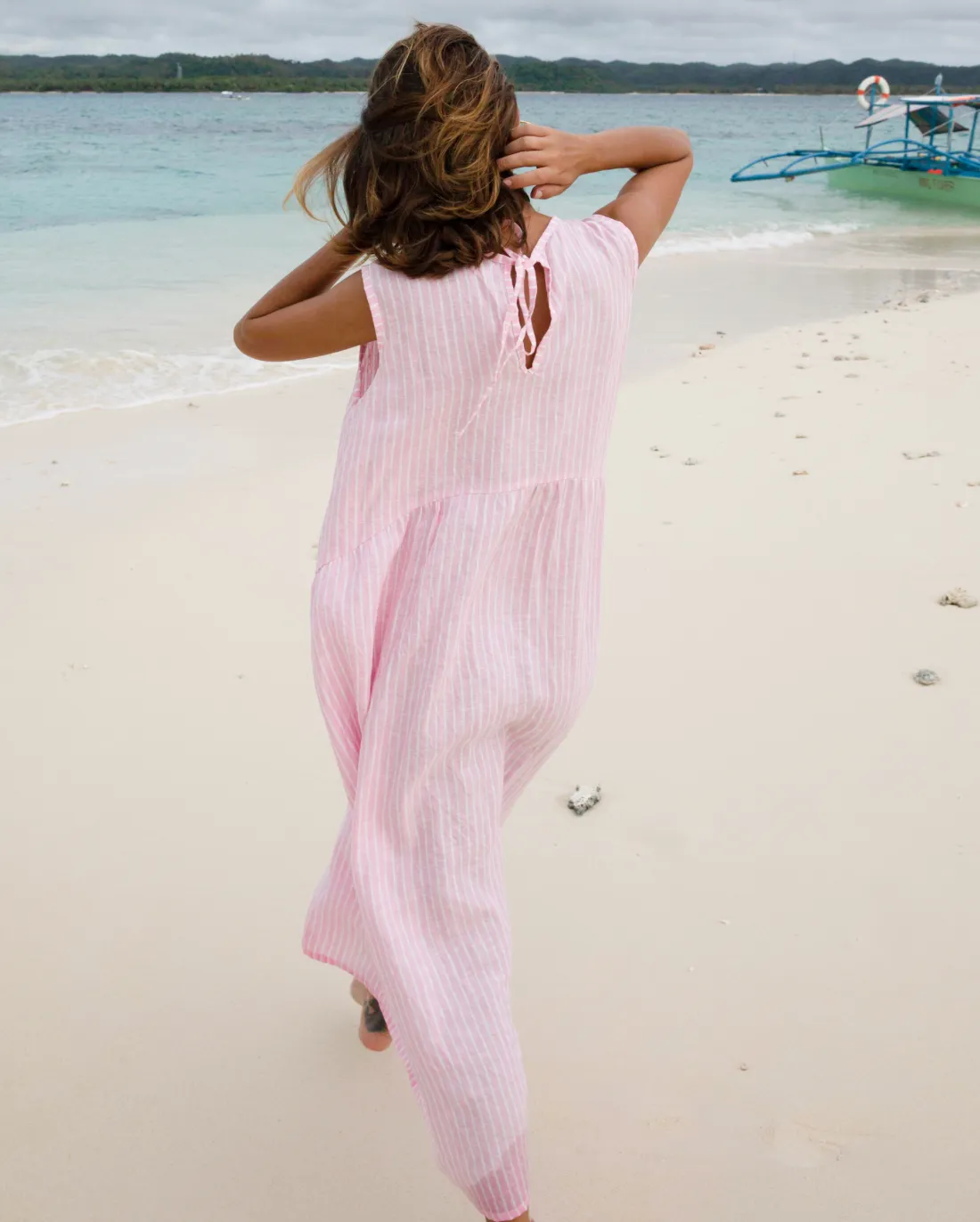 Willow Dress Printed Linen - Wholesale