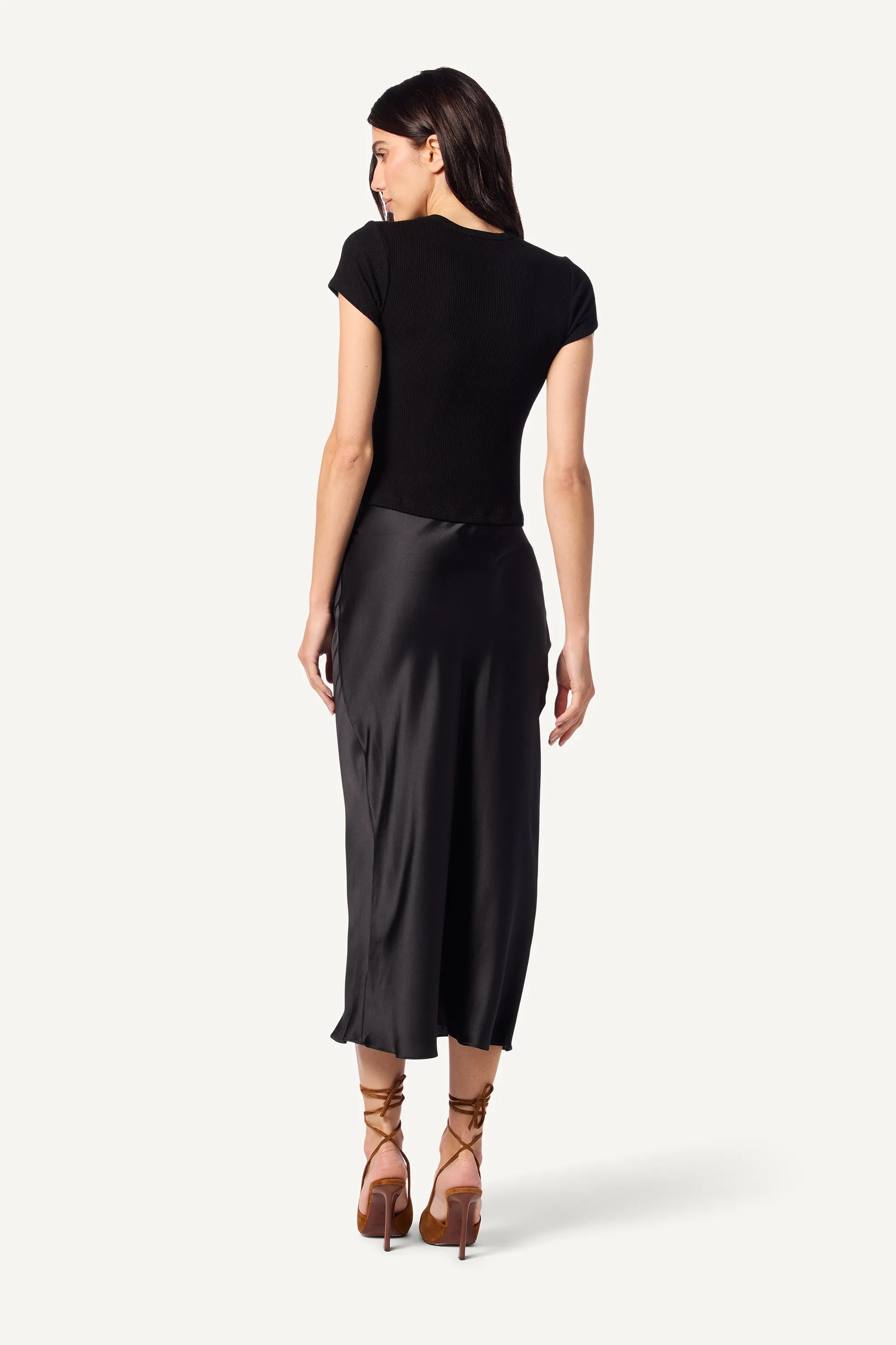 YAEL FITTED RIB SHIRT | BLACK
