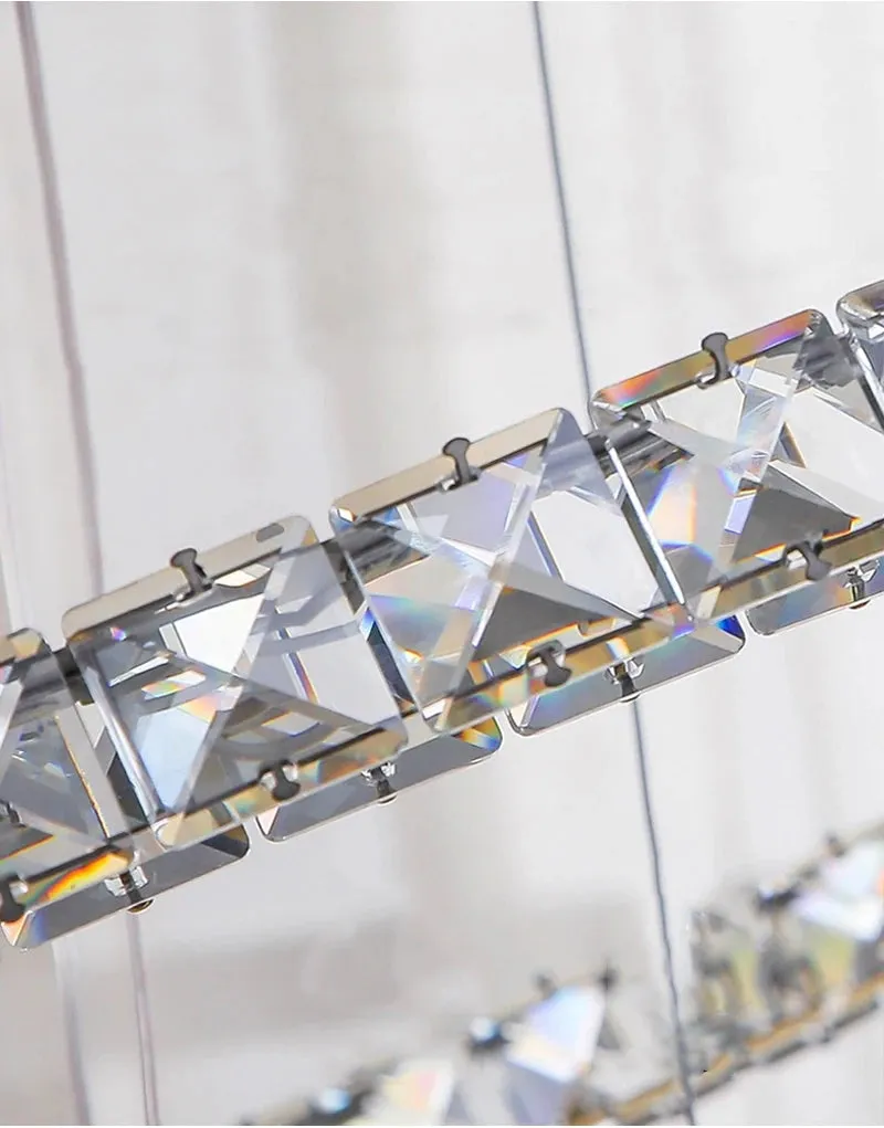 YLK Ring design modern led crystal chandelier for staircase luxury home decor