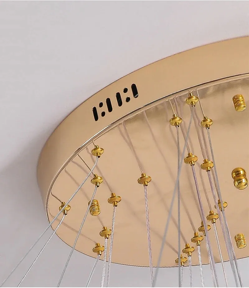 YLK Ring design modern led crystal chandelier for staircase luxury home decor