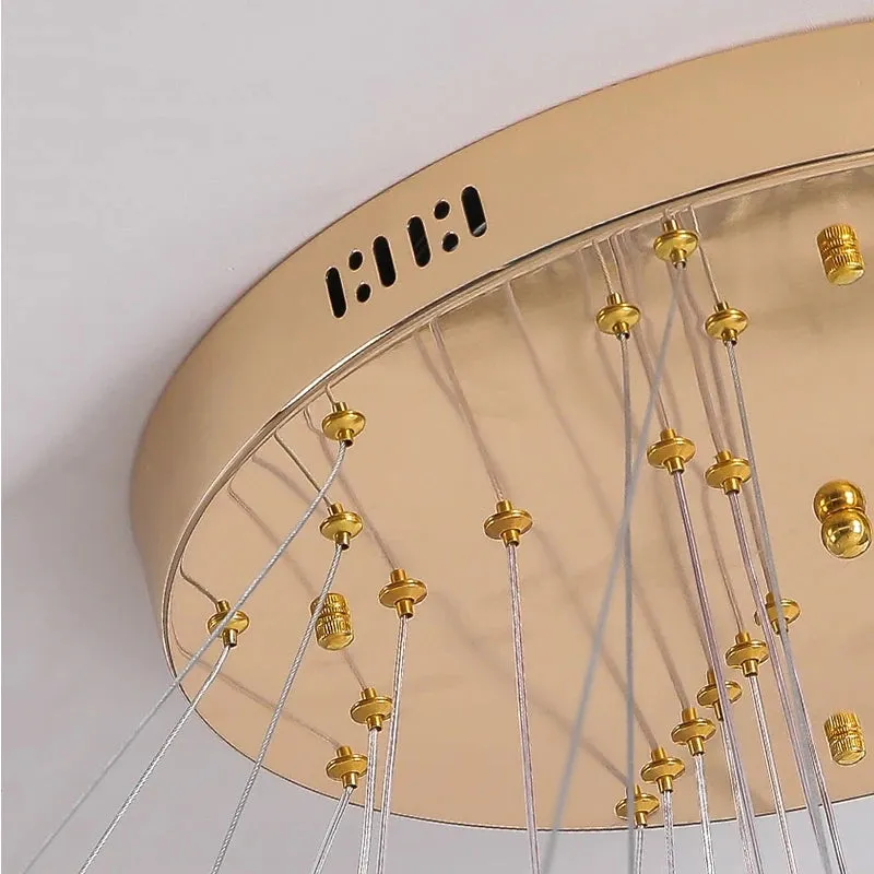 YLK Ring design modern led crystal chandelier for staircase luxury home decor