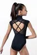 Zip Front Strappy Back Leotard - Slate Blue