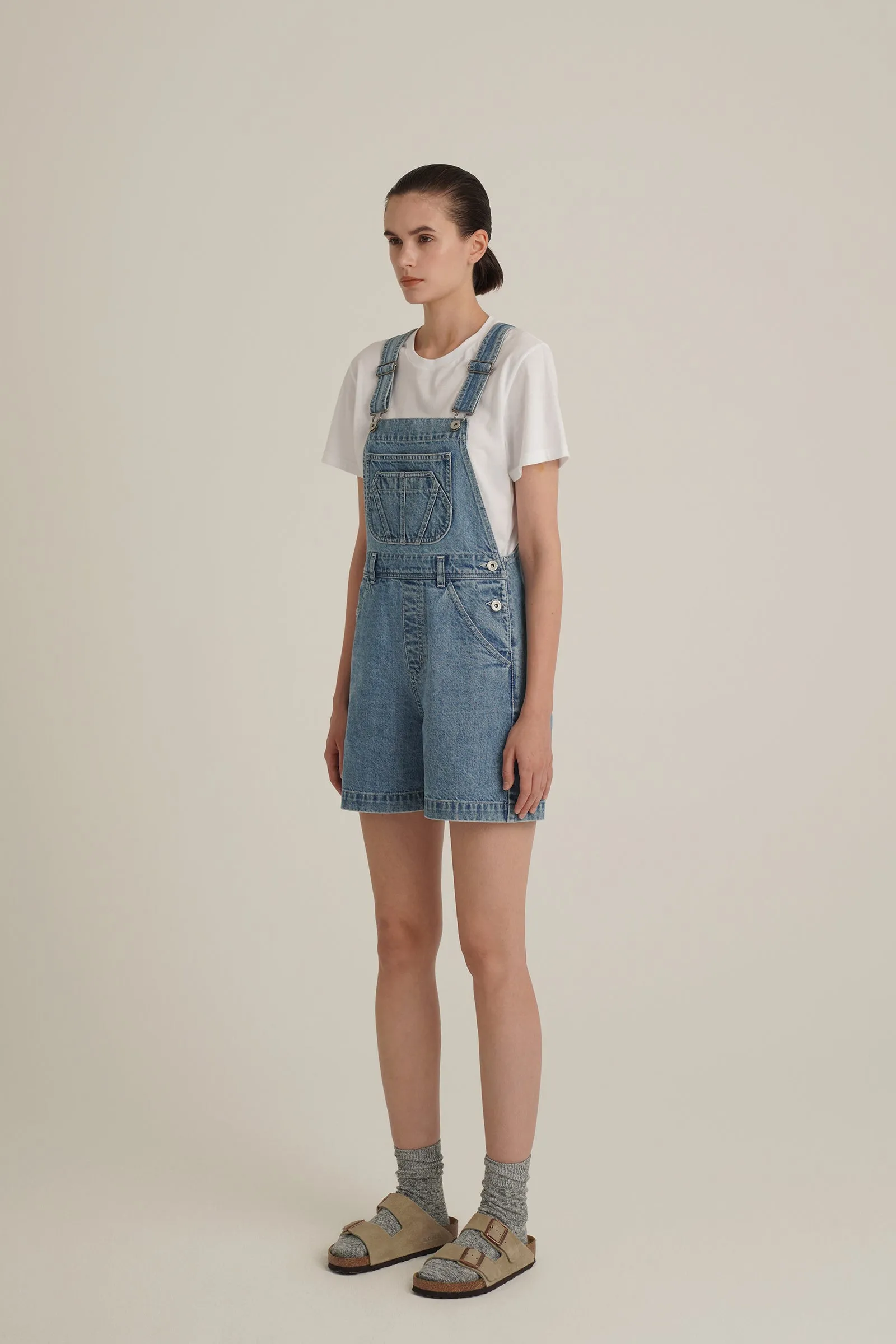 ZNEJeans -Women's strappy denim jumpsuit shorts 1228