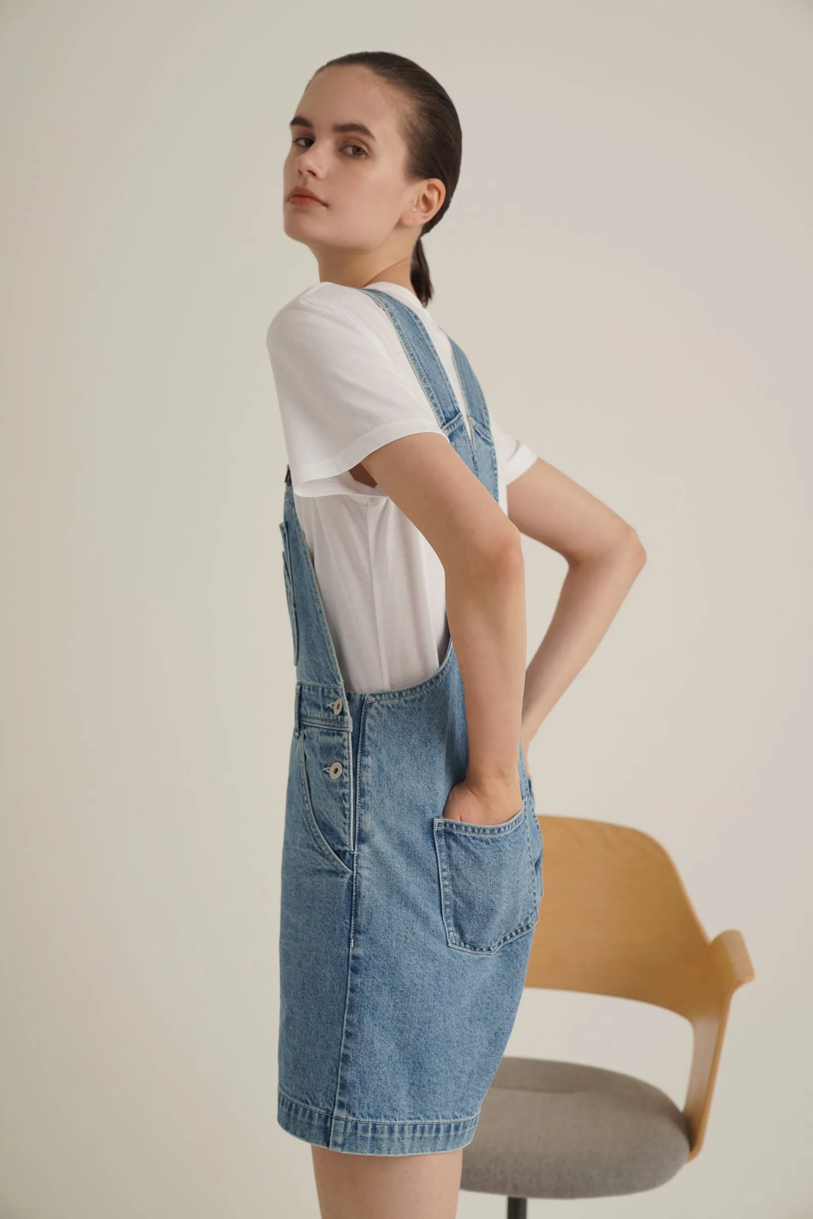 ZNEJeans -Women's strappy denim jumpsuit shorts 1228