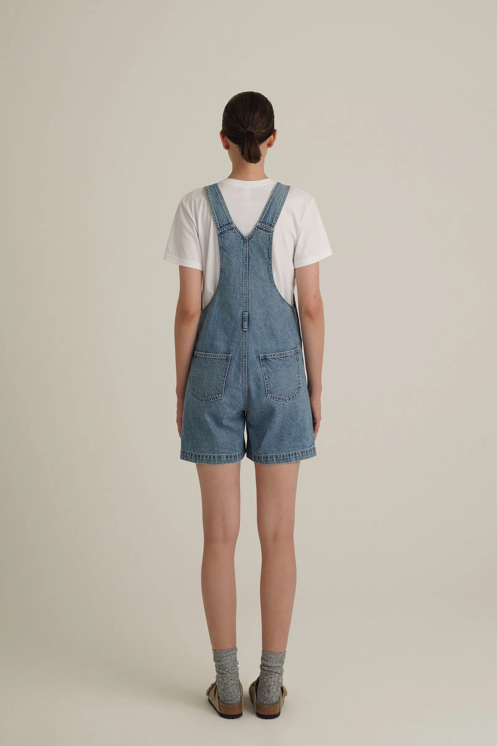 ZNEJeans -Women's strappy denim jumpsuit shorts 1228